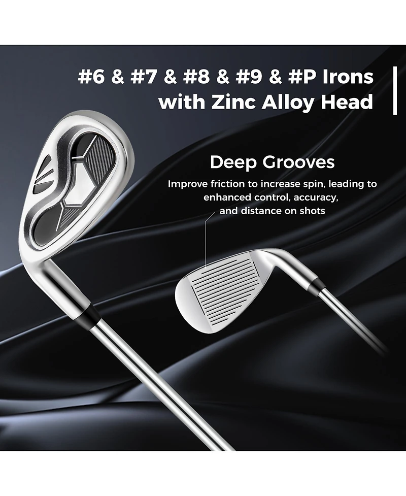 Mecale Men s Left-Handed Complete Golf Club Set with Stand Bag, Lightweight & Portable