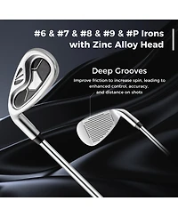 Mecale Men s Left-Handed Complete Golf Club Set with Stand Bag, Lightweight & Portable