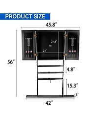 Gse Games & Sports Expert Wood 10 Billiard Pool Cue Rack & Dart Board Cabiner Combination Rack Only