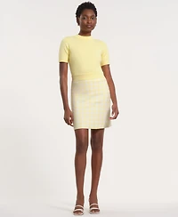 Isaac Mizrahi Women's Gingham Midi Skirt