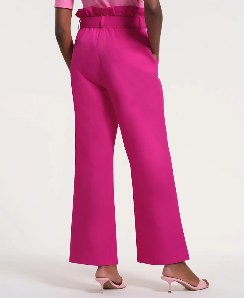 Isaac Mizrahi Women's Wide-Leg Clinched Waist Pants