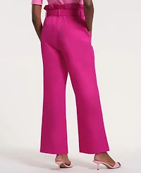 Isaac Mizrahi Women's Wide-Leg Clinched Waist Pants