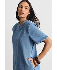 Warehouse Women's Denim Side Split Midi Dress