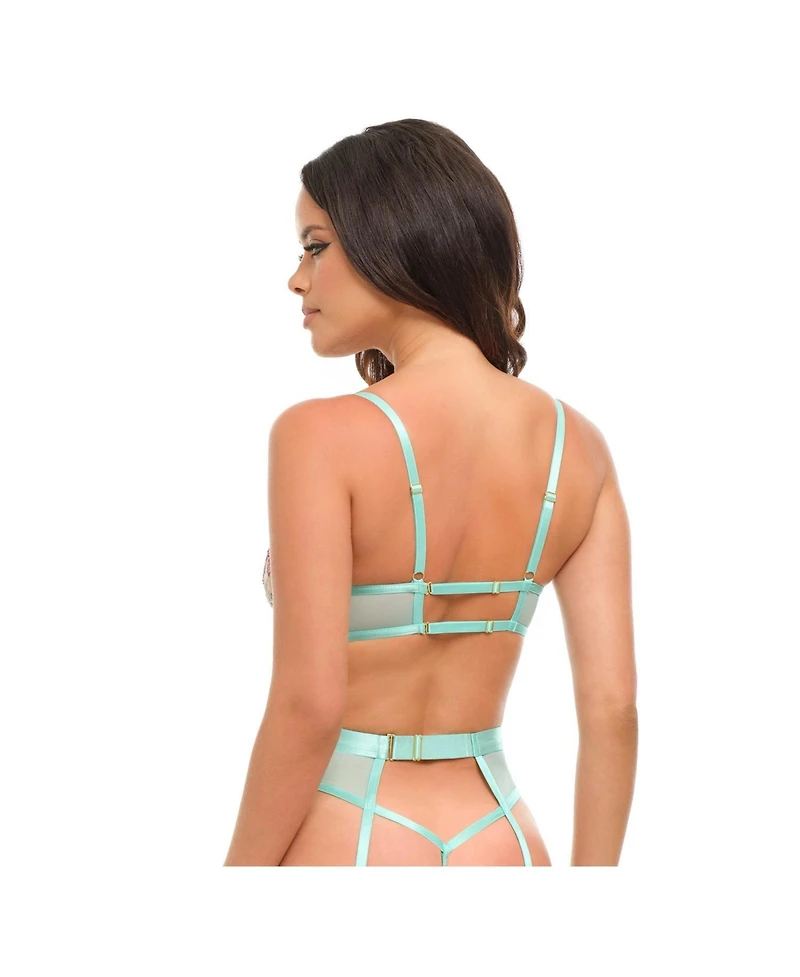 Oh La Cheri Women's Adaline Embroidered Bra Set