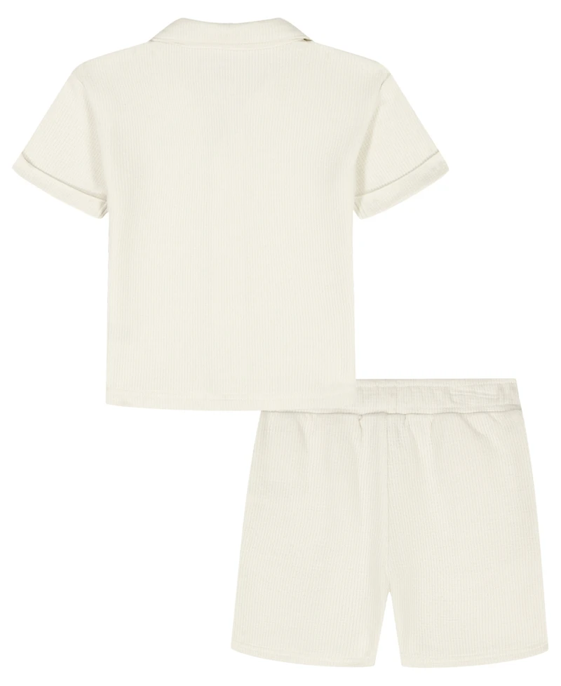 Calvin Klein Baby Boys' Novelty Knit Shirt and Shorts, 2-Piece Set