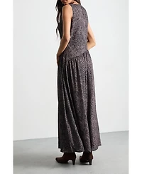 Warehouse Women's Printed Chiffon Tiered Maxi Dress