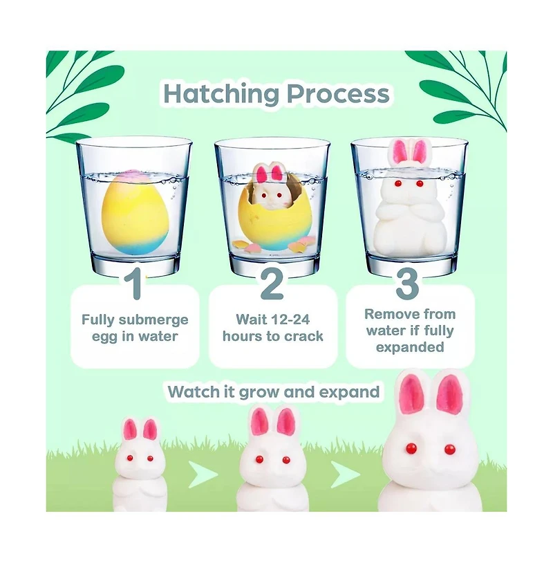 Sperric Easter Unicorn Hatching Eggs, 6 Pack Pre-Filled Easter Egg Toys, Surprise Growing Unicorn Chicken & Bunny Egg Toy