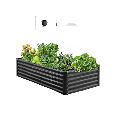 Slickblue 6x3x1.4 ft Galvanized Metal Raised Garden Bed