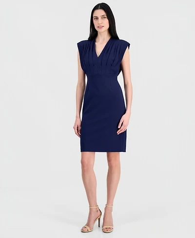 Anne Klein Women's Pleated-Bodice Sheath Dress