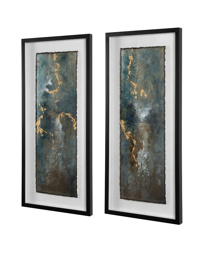 Uttermost Glimmering Agate Framed Prints, Set of 2