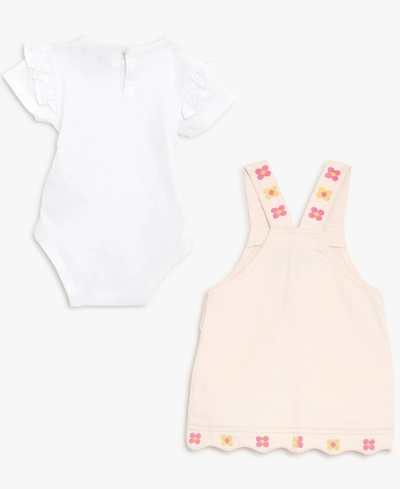 7 For All Mankind Baby Girls' Jumper Dress and Bodysuit, 2-Piece Set