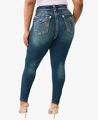 True Religion Plus Jennie Mid-Rise Skinny Super T-Flap Jeans