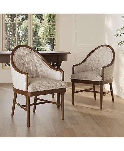 Streamdale Furniture Twill Upholstered Rubber Wood Dining Chair (Set of 2