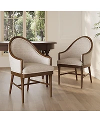 Streamdale Furniture Twill Upholstered Rubber Wood Dining Chair (Set of 2