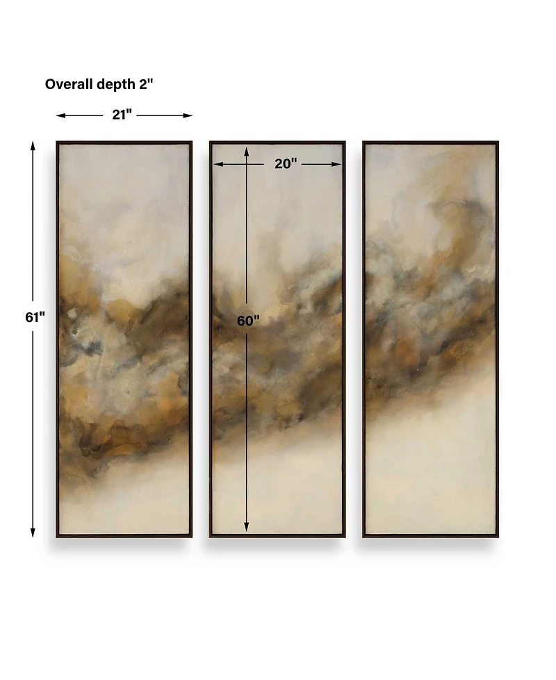 Uttermost Smoke Break Hand Painted Canvases, Set of 3