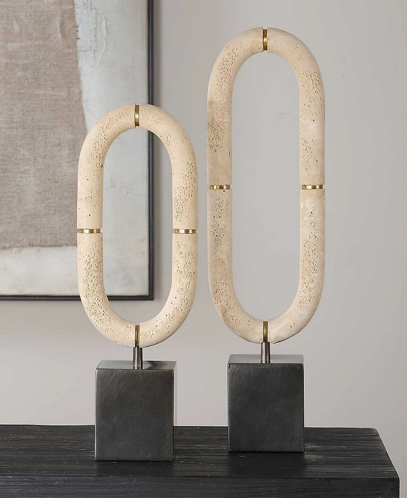 Uttermost Oval Fusion Sculptures, Set of 2