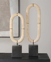 Uttermost Oval Fusion Sculptures, Set of 2
