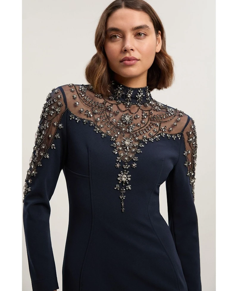 Karen Millen Women's Crystal Embellished Maxi Dress