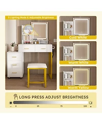 flynama Stylish Coffee Table with 2 Drawers White Finish Modern Living Room Center Table with Storage