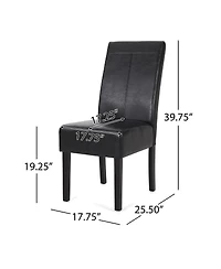 Streamdale Furniture Upholstered Armless Dining Chairs with T-Stitch Design