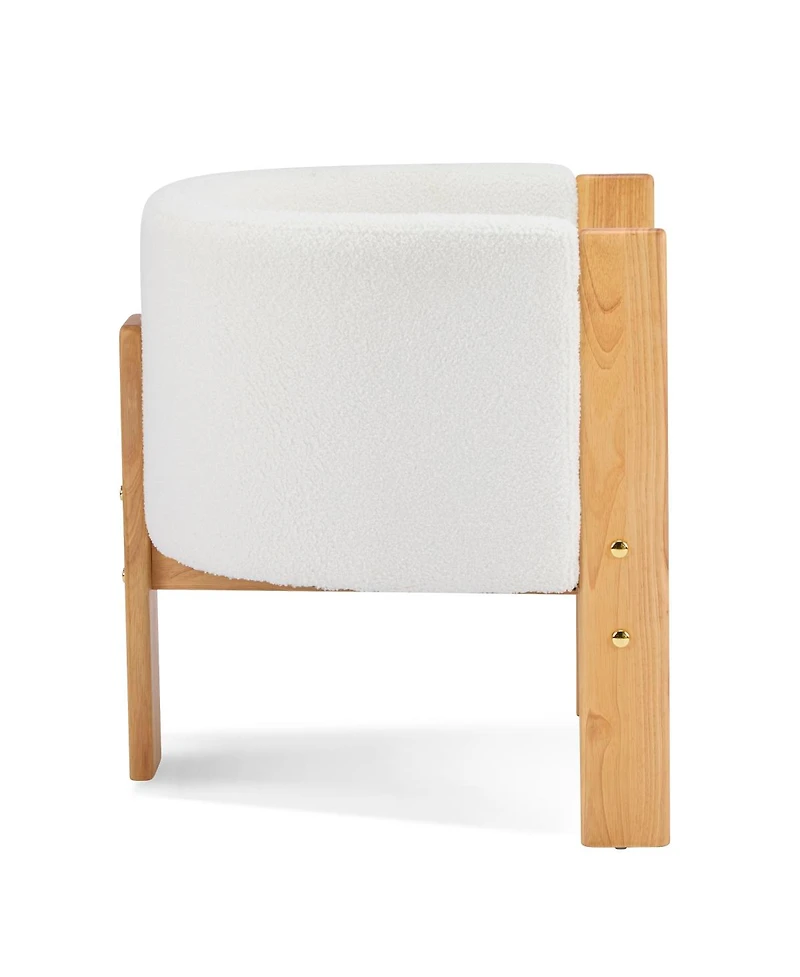 Streamdale Furniture Streamdale Upholstered Dining Chairs Set of 4, White Boucle Fabric, Modern Armchairs