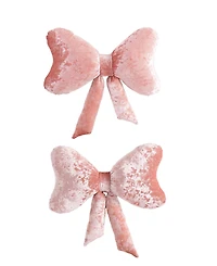 Betsey Johnson Velvet Bow Novelty Decorative Pillow, 18" X 18"