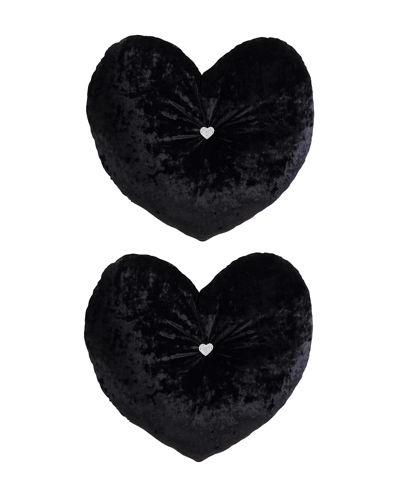 Betsey Johnson Velvet Heart Novelty Decorative Pillow, 18" X 18"