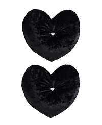 Betsey Johnson Velvet Heart Novelty Decorative Pillow, 18" X 18"