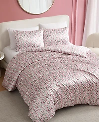Betsey Johnson Rose Stripe Satin 3-Pc. Duvet Cover Set