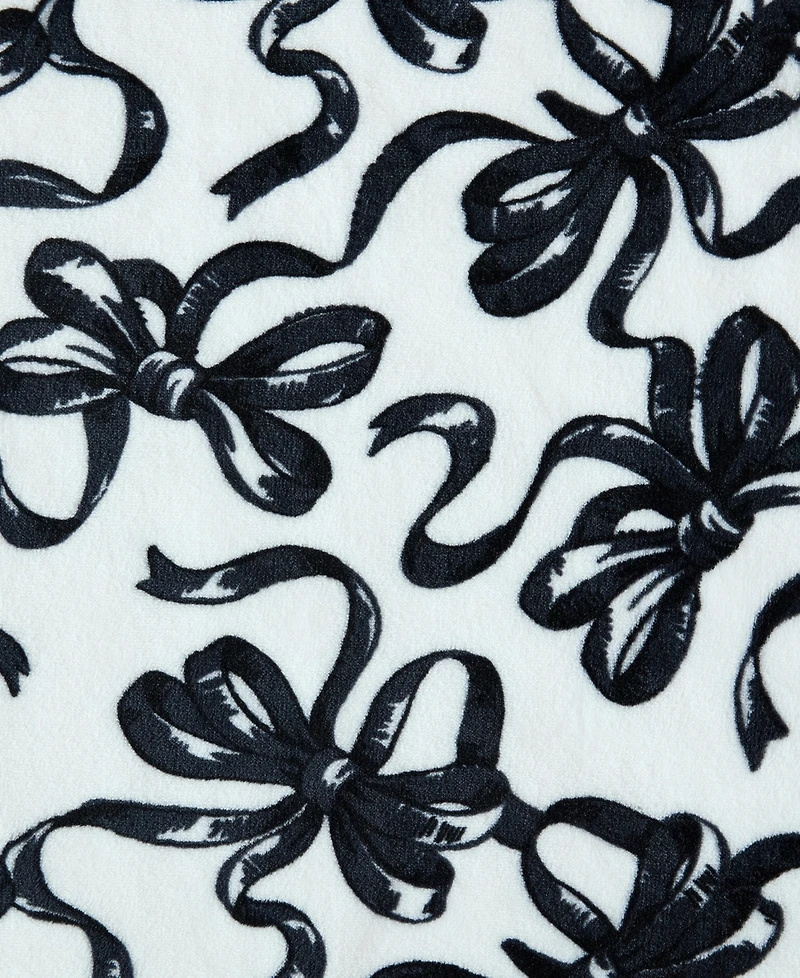 Betsey Johnson Ballet Bows Printed Plush Throw, 70" X 50"