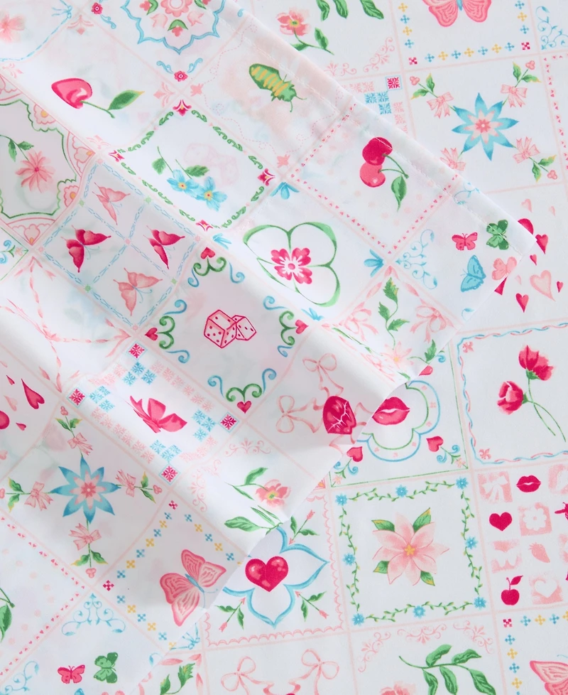 Betsey Johnson Pretty Tiles Microfiber 4-Pc. Sheet Set