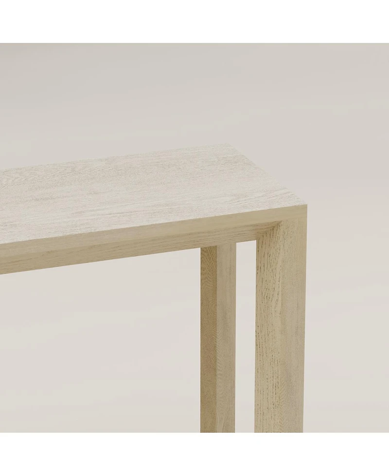 Streamdale Furniture 60" Rectangular Solid Wood Veneer Console Table, Wide Sofa Table, Oak Wash