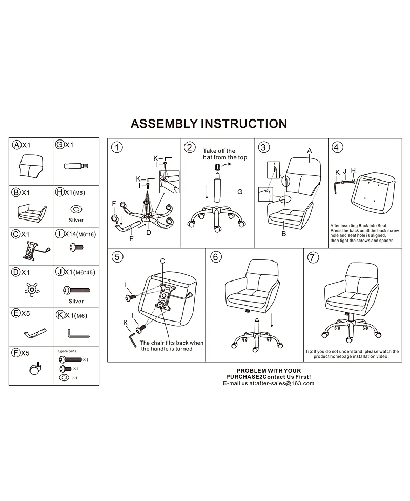 Streamdale Office chair, artificial leather, Black base, adjustable height