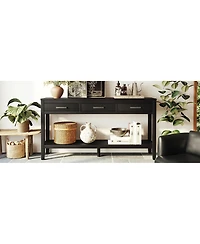 Streamdale Furniture Streamdale 59.1" Farmhouse Entryway Table with 3 Drawers & Bottom Shelf