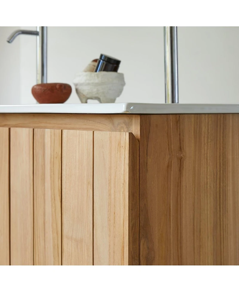 Tikamoon Teak and Ceramic Vanity Cabinet 120 cm Jill
