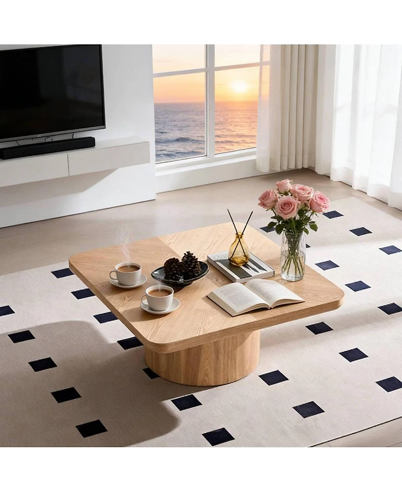Streamdale Furniture Square Coffee Table, Modern Design for Living Room Use
