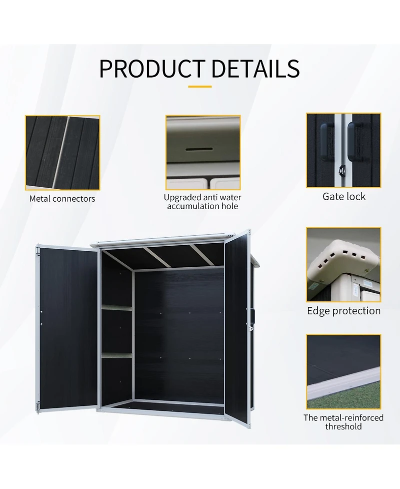 Streamdale Outdoor Storage Shed Waterproof Resin Cabinet with Lockable Doors