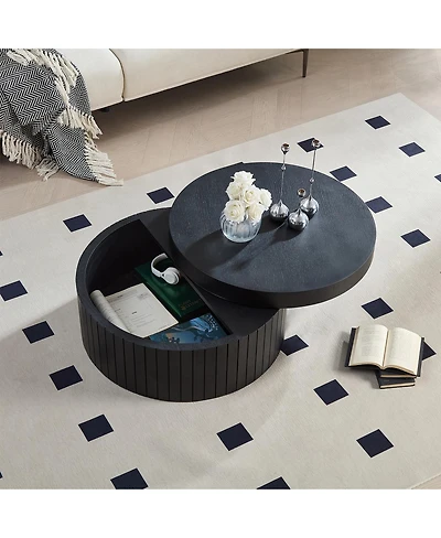 Streamdale Furniture Modern Round Coffee Table with Storage Accent Tea Table