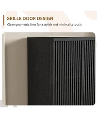 gaomon Modern Wooden Shoe Cabinet with Adjustable Shelves and Fluted Door – Narrow Entryway Organizer