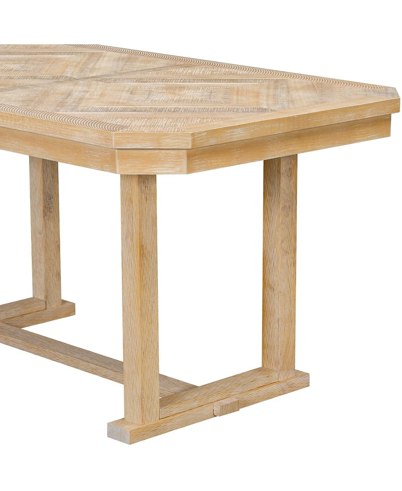 Streamdale Furniture 6 Piece Rubberwood Wood Grain Tabletop & Soft Cushion Dining Set