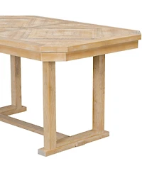 Streamdale Furniture 6 Piece Rubberwood Wood Grain Tabletop & Soft Cushion Dining Set