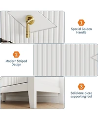 gaomon Fluted Dresser, 7 Drawer Modern Wood Storage Chest for Bedroom