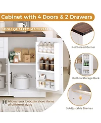 Streamdale Furniture Farmhouse Barn Door Storage Cabinet with 2 Drawers & Door Rack