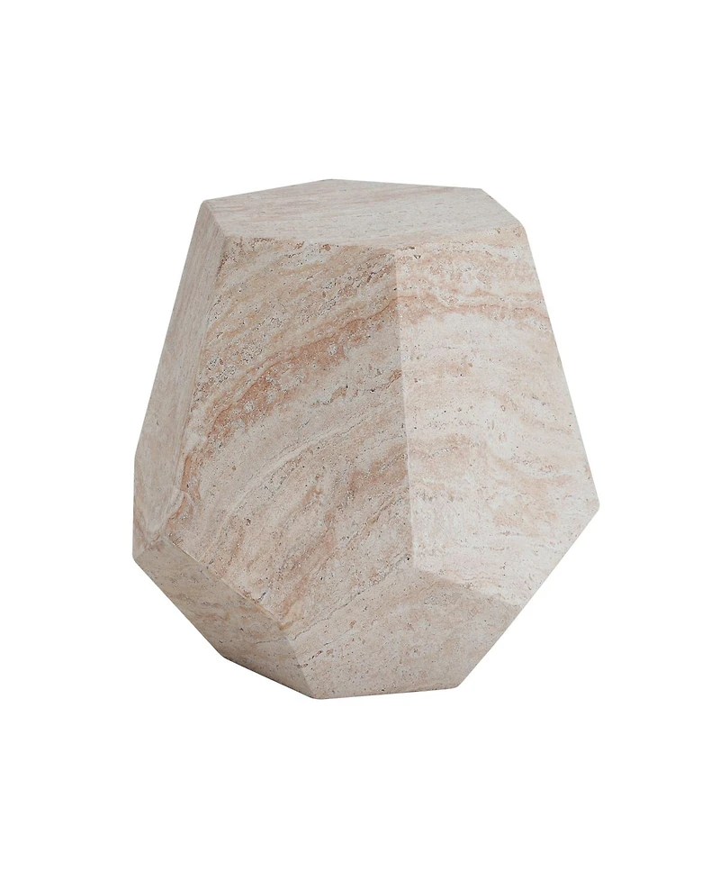 Streamdale Furniture Lightweight Concrete/Travertine Hexagonal Side Table