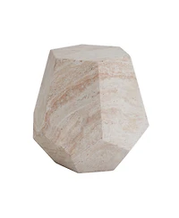 Streamdale Furniture Lightweight Concrete/Travertine Hexagonal Side Table