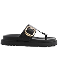 Mia Women's Geri Buckle Platform Thong Sandals