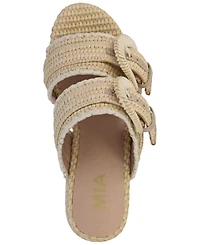 Mia Women's Woven Raffia Platform Dress Sandals