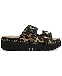 Mia Women's Jimenna Double Buckle Slip-On Flatform Casual Sandals