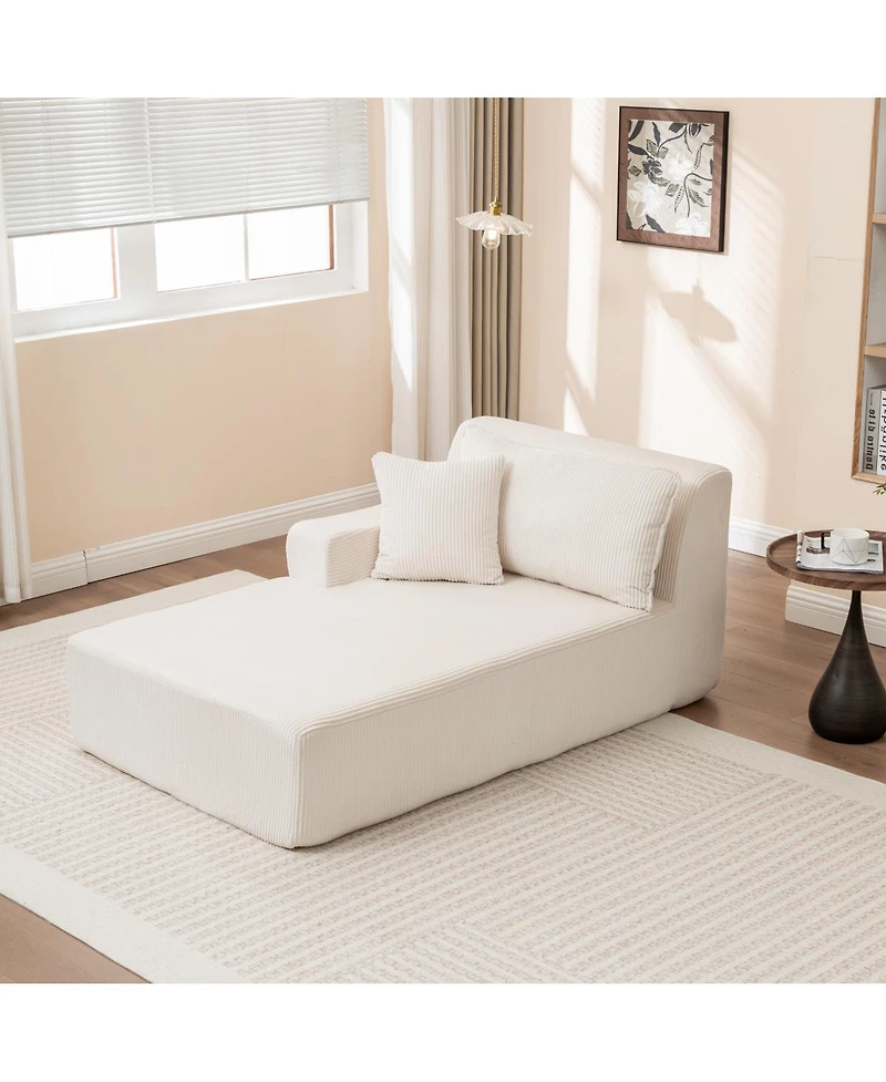 Streamdale Furniture Streamdale Right Armrest Chaise Lounge Sofa Bed, Oversized Sleeper Chair for Living Room