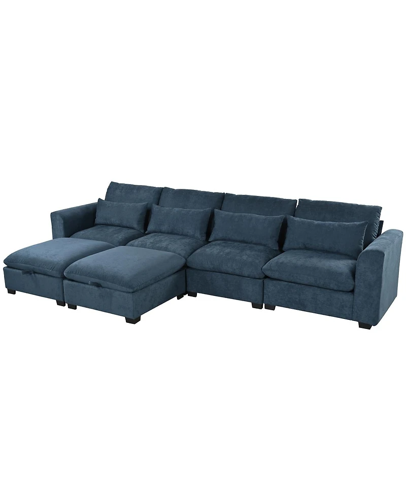 Streamdale Furniture U-shaped Modular Corner Sofa with Two Ottomans